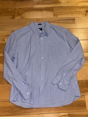 J. Crew Men's Blue Button-Up Dress Shirt